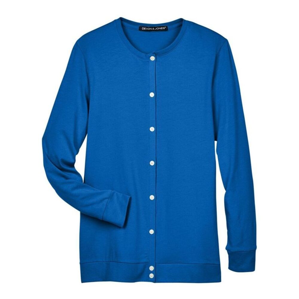 Devon & Jones Women's Perfect Fit Ribbon Cardigan / French Blue